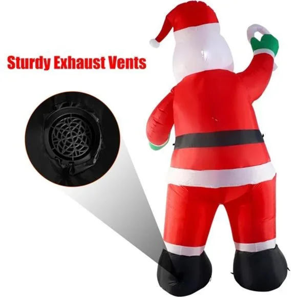 10ft Inflatable Christmas Decor, Christmas Santa Claus with Candy with Light
